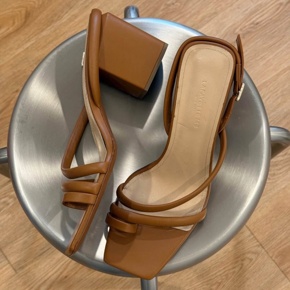 Lafayette 148 Leather Pumps Sandal Brown